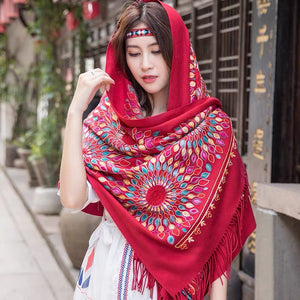 Nepal colorful sunflower scarf shawl