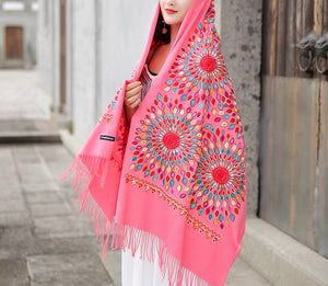 Nepal colorful sunflower scarf shawl